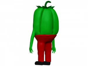 Cartoon Green Pepper 3D Model