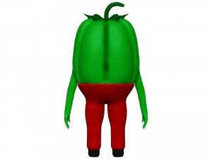 Cartoon Green Pepper 3D Model
