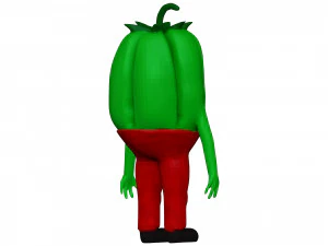 Cartoon Green Pepper 3D Model