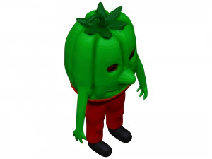 Cartoon Green Pepper 3D Model