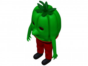 Cartoon Green Pepper 3D 모델