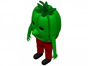 Cartoon Green Pepper 3D Model