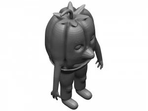 Cartoon Green Pepper 3D Model