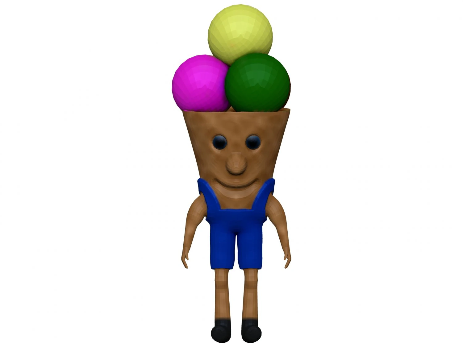 Cartoon Icecream 3D Model .c4d .max .obj .3ds .fbx .stl .blend 