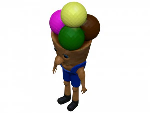 Cartoon Icecream 3D Model