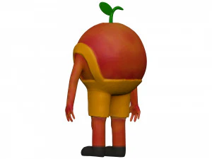 Cartoon Peach 3D Model