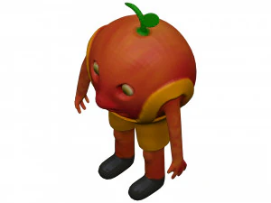 Cartoon Peach 3D Model