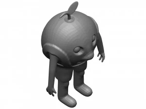 Cartoon Peach 3D Model
