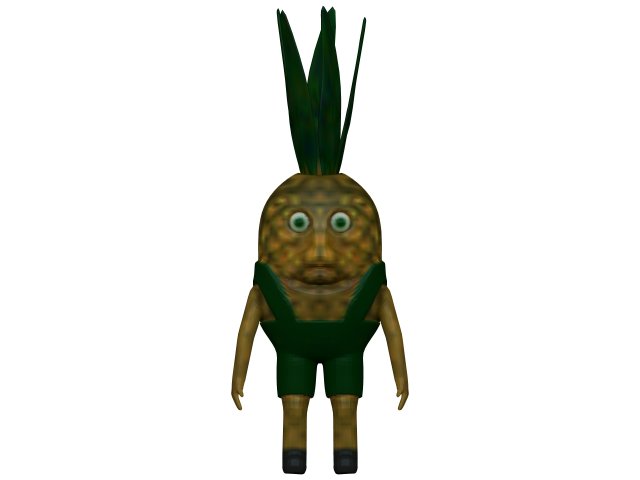 Cartoon Pineapple 3D Model .c4d .max .obj .3ds .fbx .stl .blend 