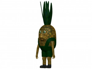 Cartoon Pineapple 3D Model