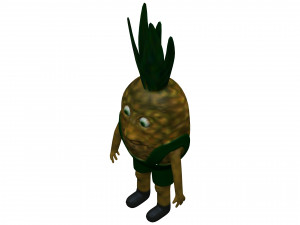 Cartoon Pineapple 3D Model