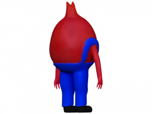 Cartoon Pomegranate 3D Model