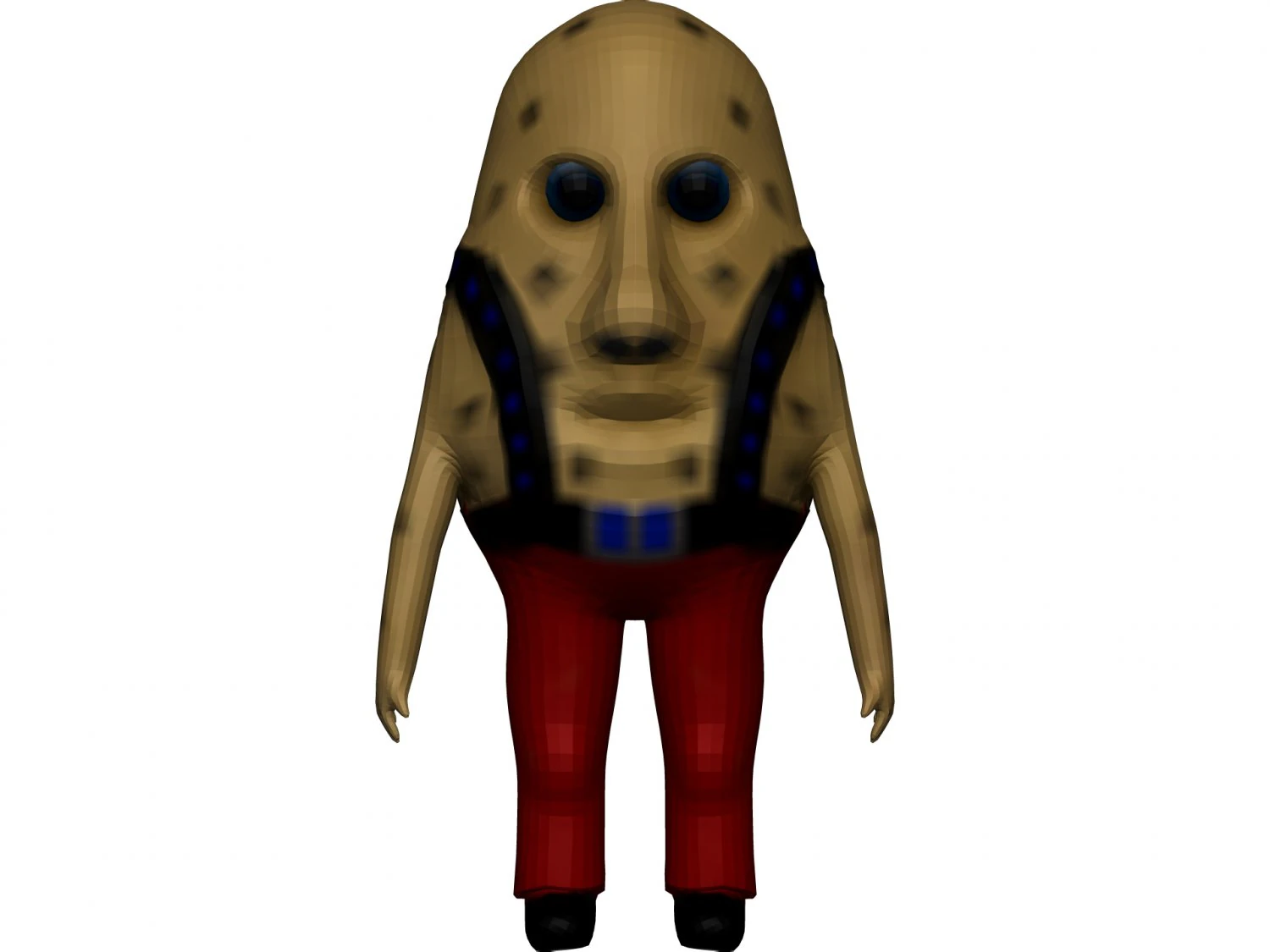 Cartoon Potato 3D Model .c4d .max .obj .3ds .fbx .stl .blend 