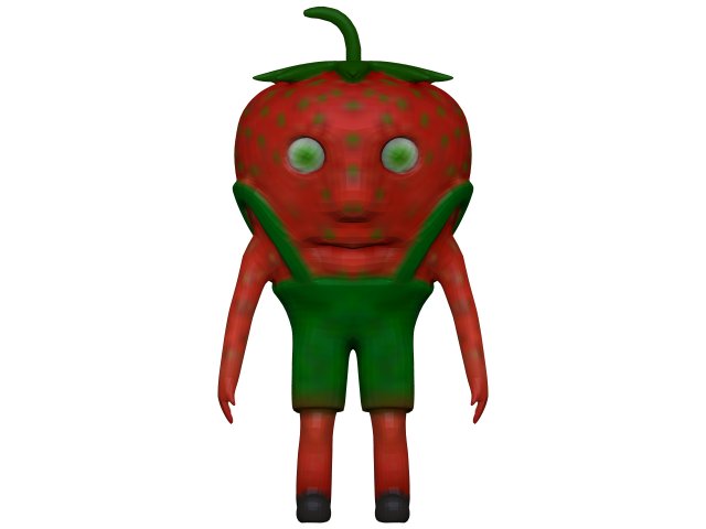 Cartoon Strawberry Modèle 3D .c4d .max .obj .3ds .fbx .stl .blend 