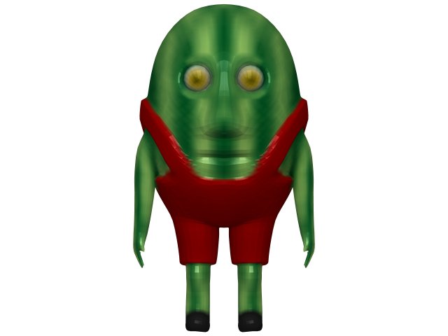 Cartoon Watermelon 3D Model .c4d .max .obj .3ds .fbx .stl .blend 