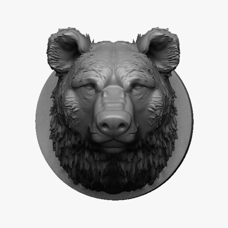 Bear head 3D Print Model .c4d .max .obj .3ds .fbx .stl .blend
