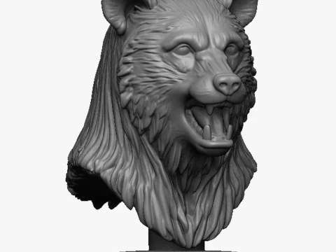 Busto de cabe&ccedil;a de urso Modelo de Impressão 3D