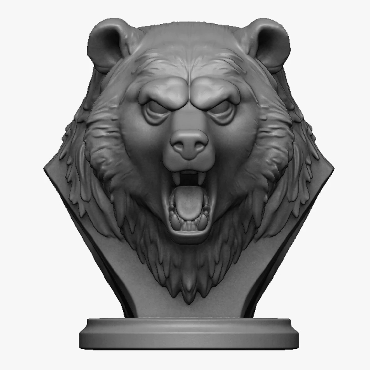 Bear head bust 2 3D Print Model .c4d .max .obj .3ds .fbx .stl .blend 
