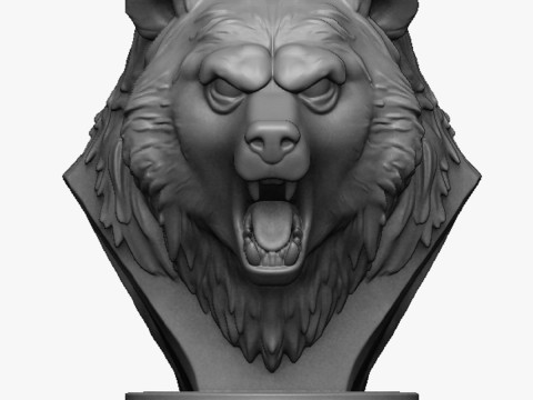 Bear head bust 2 3D 프린트 모델