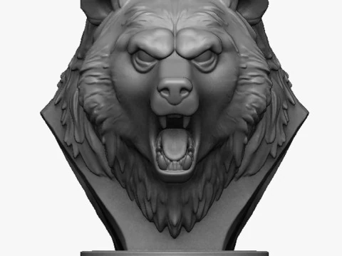 Busto de cabe&ccedil;a de urso 2 Modelo de Impressão 3D