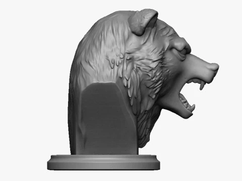 Bear head bust 2 3D Print Model