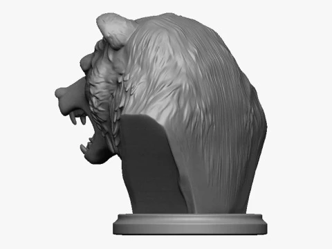 Bear head bust 2 3D Print Model