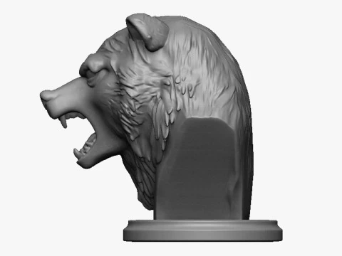 Bear head bust 2 3D Print Model