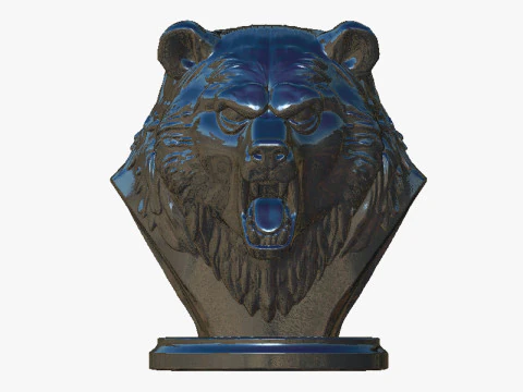 Bear head bust 2 3D Print Model