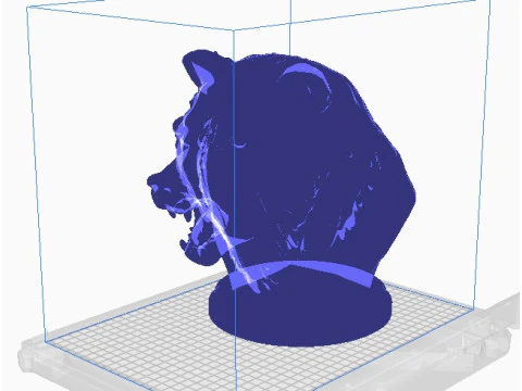 Bear head bust 2 3D Print Model