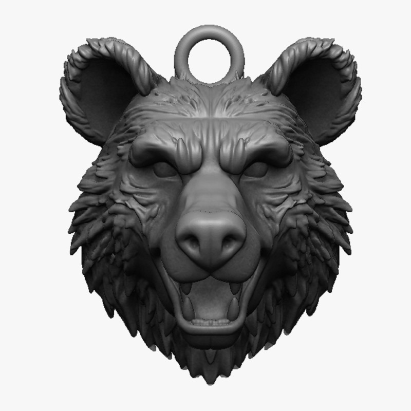Bear head pendant Model do druku 3D .c4d .max .obj .3ds .fbx .stl .blend