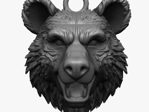 Bear head pendant 3D 프린트 모델