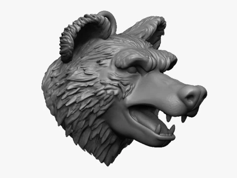 Bear head pendant 3D Print Model