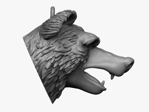 Bear head pendant 3D Print Model