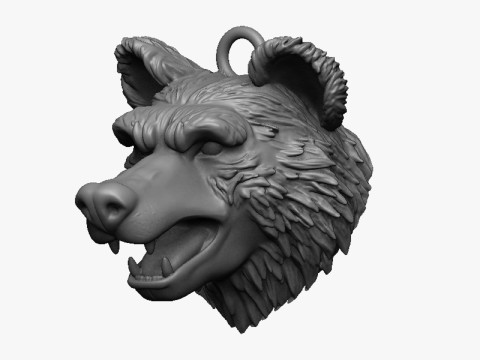 Bear head pendant Model do druku 3D
