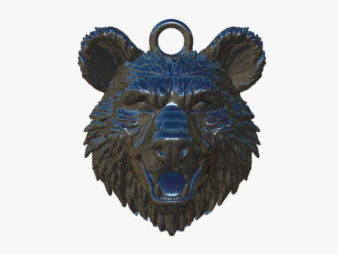Bear head pendant 3D Print Model