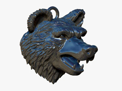 Bear head pendant 3D Print Model