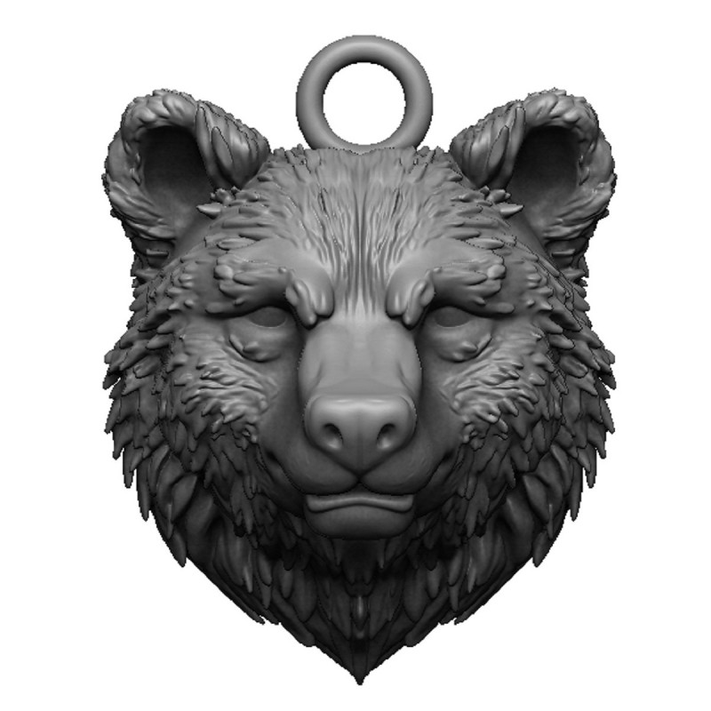Bear head pendant 3 3D प्रिंट मॉडल .c4d .max .obj .3ds .fbx .stl .blend