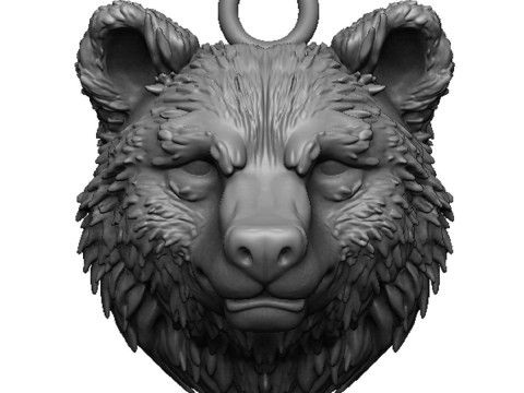 Bear head pendant 3 3D 프린트 모델