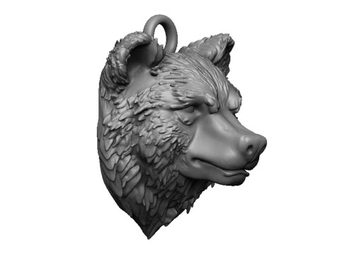 Bear head pendant 3 3D Print Model