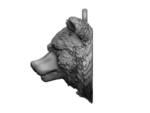 Bear head pendant 3 3D प्रिंट मॉडल