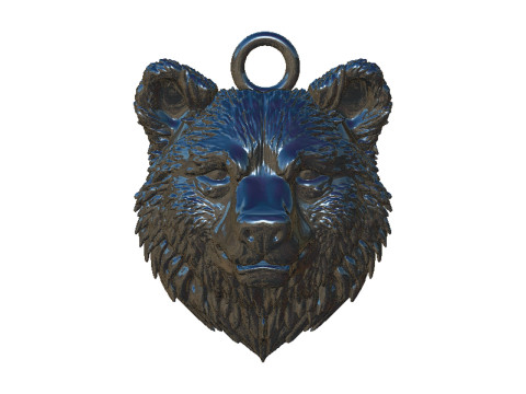 Bear head pendant 3 3D प्रिंट मॉडल
