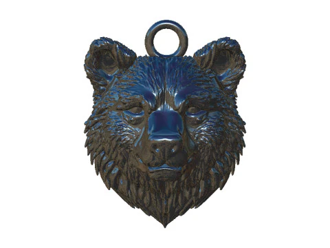 Bear head pendant 3 3D Print Model