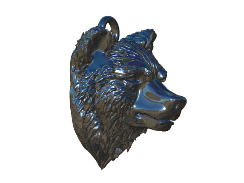 Bear head pendant 3 3D प्रिंट मॉडल
