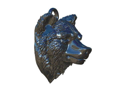 Bear head pendant 3 3D Print Model