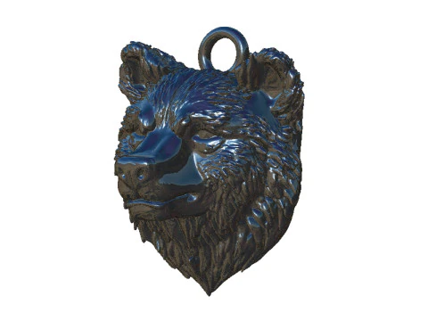 Bear head pendant 3 3D Print Model