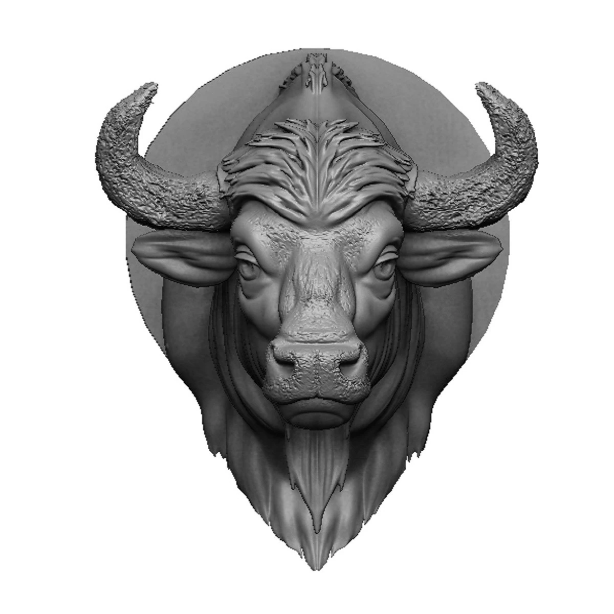 Bison head 3D Print Model .c4d .max .obj .3ds .fbx .stl .blend 