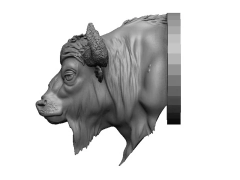 Bison head 3D Print Model