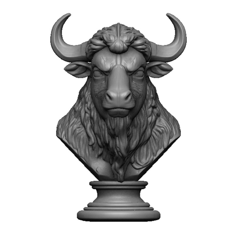 Bison head bust 3Dプリントモデル .c4d .max .obj .3ds .fbx .stl .blend 