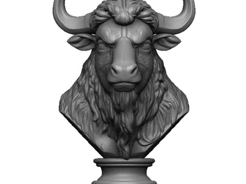 Busto de cabe&ccedil;a de bisonte Modelo de Impressão 3D