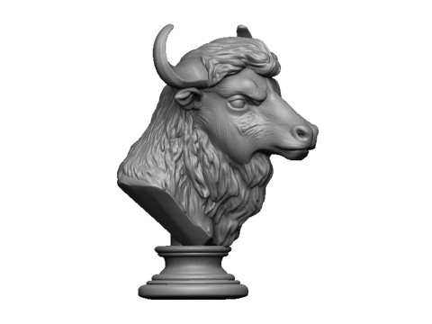 Bison head bust 3Dプリントモデル